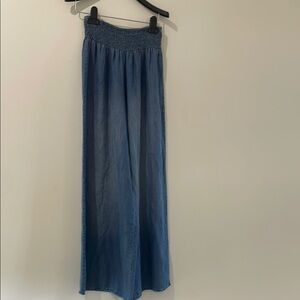Blue Wide Leg Summer Pants